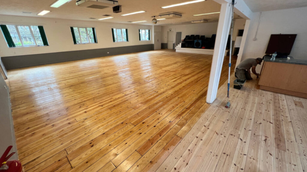 Commercial floor being refinished by Mark Antony & Sons Ltd