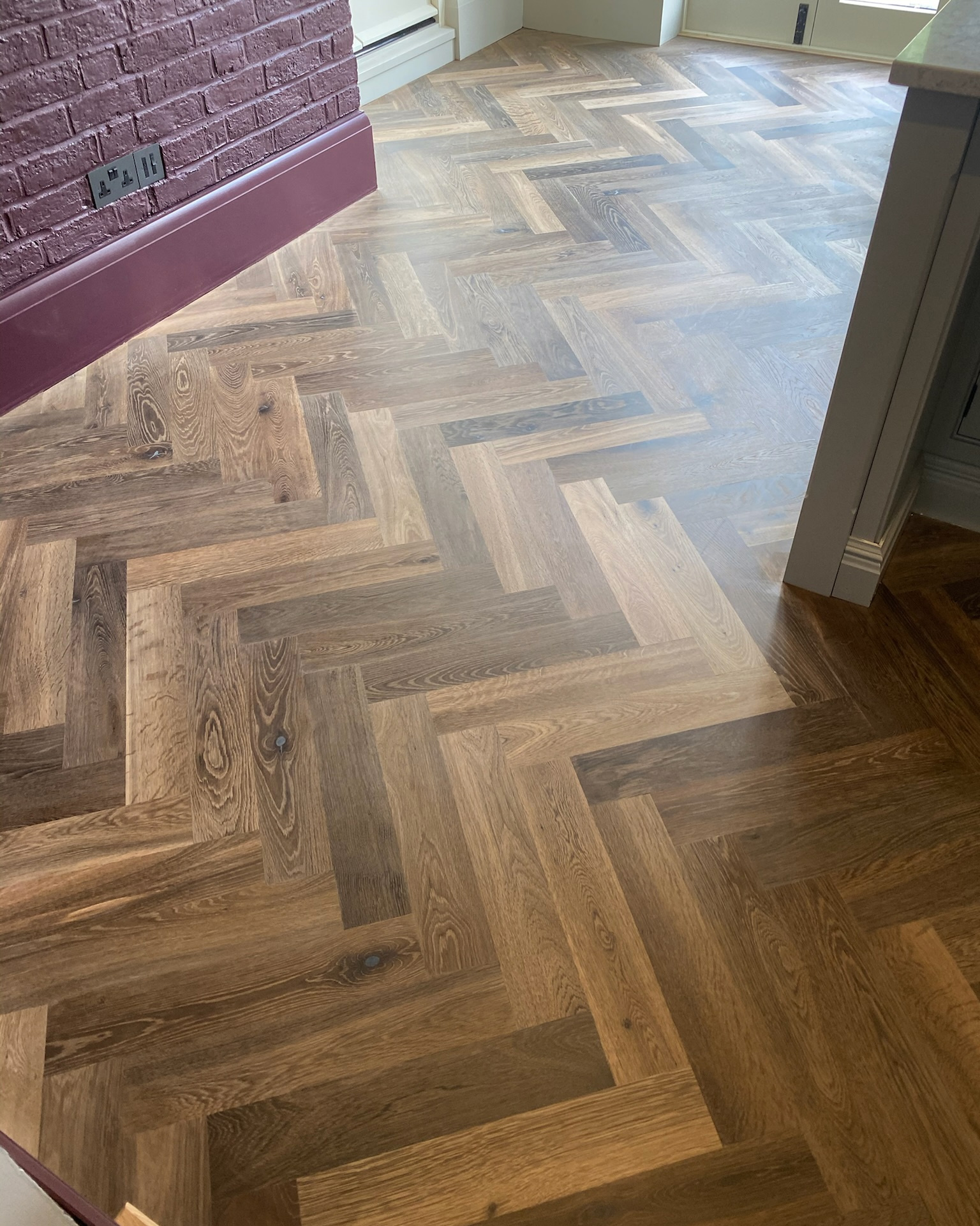 Image showing parquet flooring in a Tunbridge Wells home, restored by Mark Antony & Sons.
